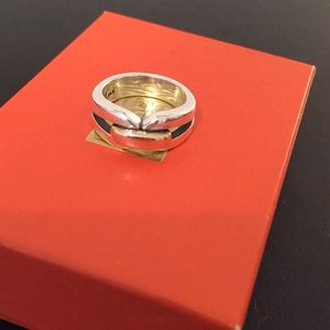 Sz 6 James Avery Sterling and 14k gold ring